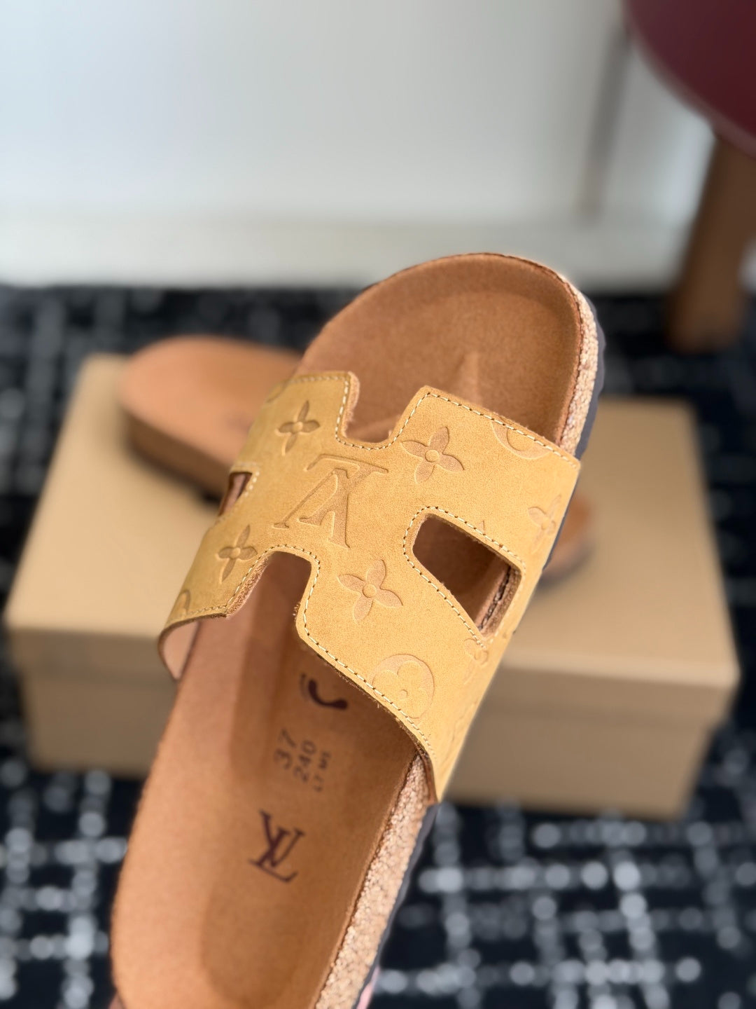 Louis Vuitton LV Oasis Mule (Light Tan Monogram Suede)