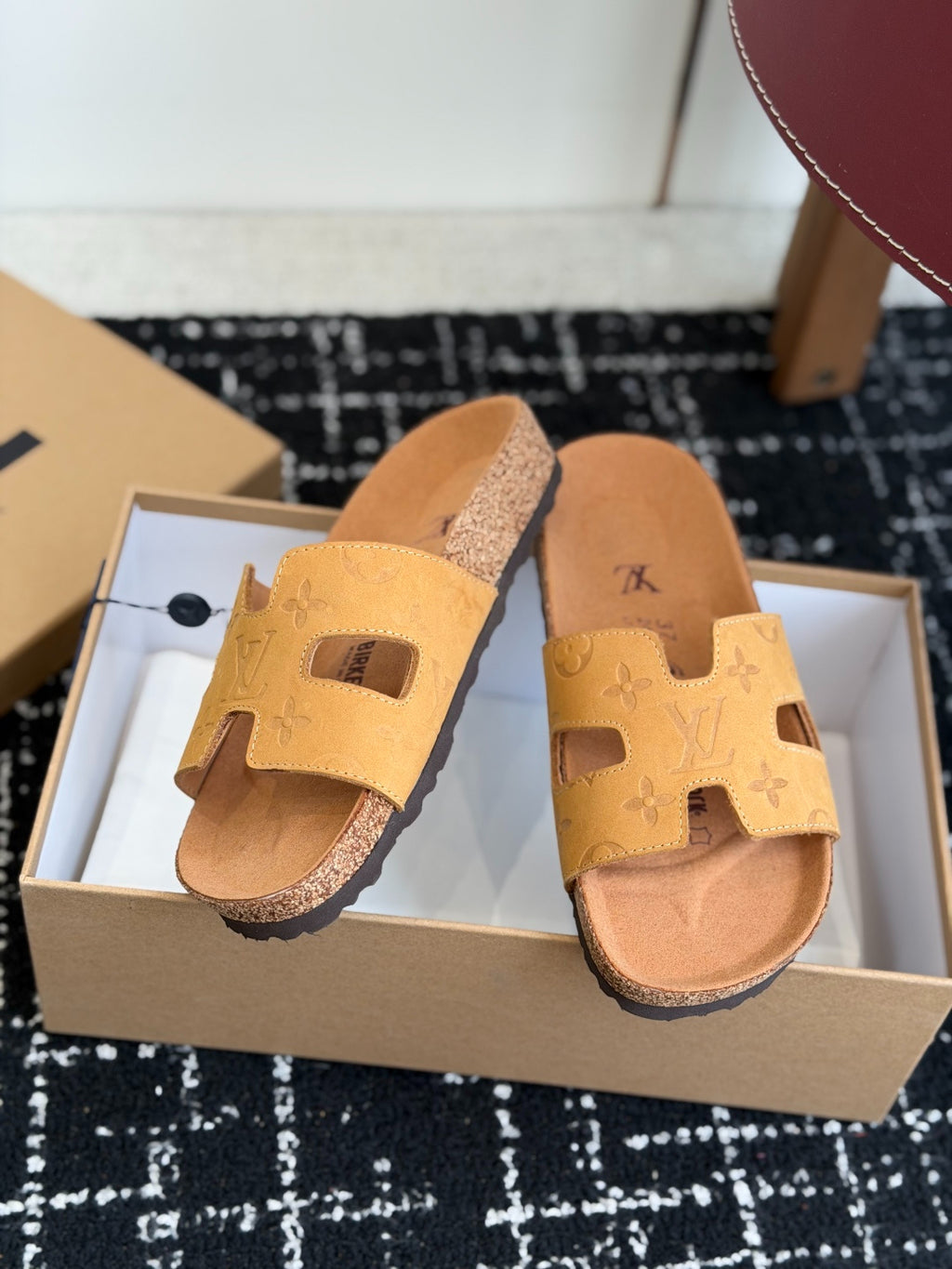 Louis Vuitton LV Oasis Mule (Light Tan Monogram Suede)