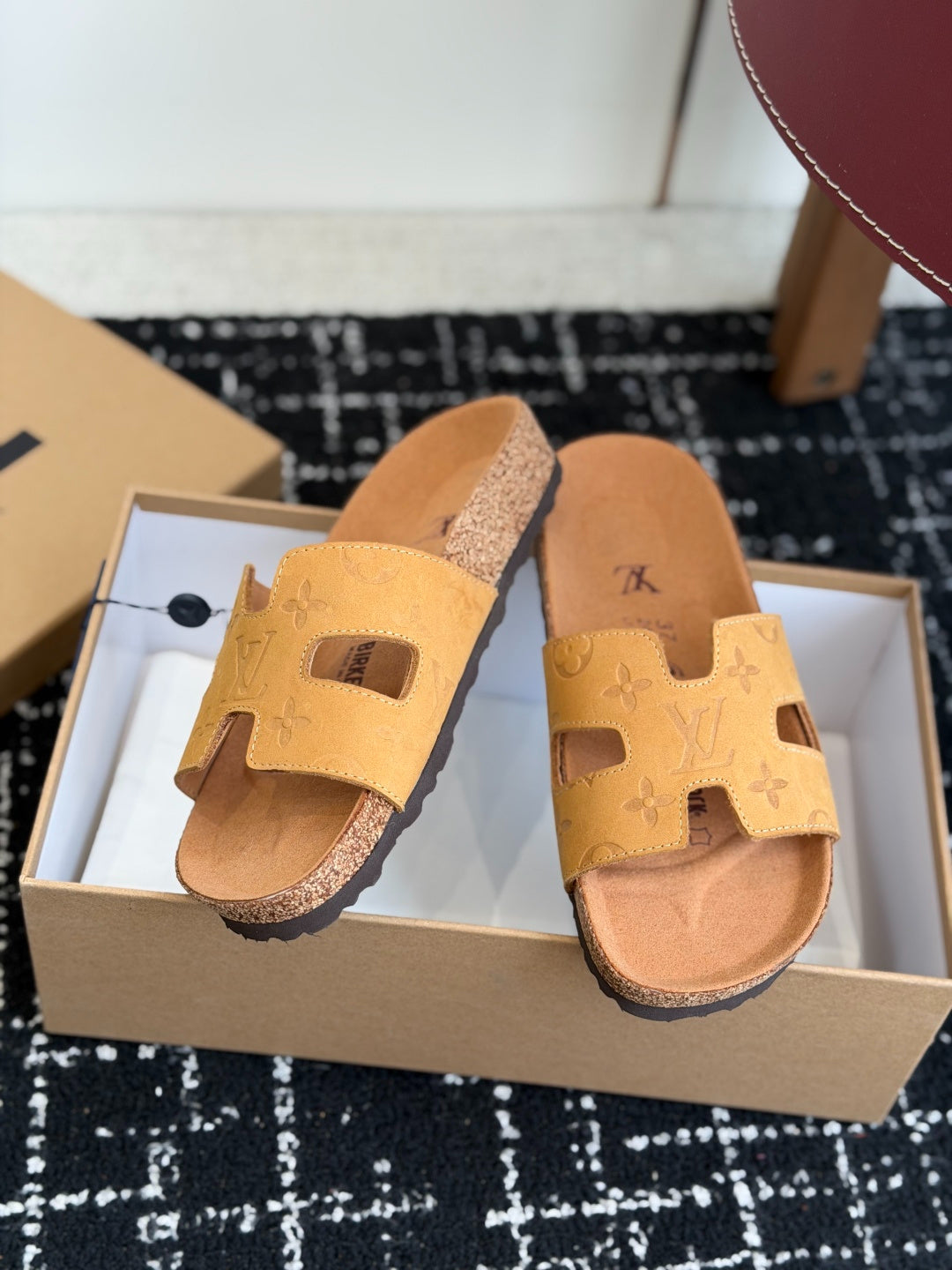 Louis Vuitton LV Oasis Mule (Light Tan Monogram Suede)