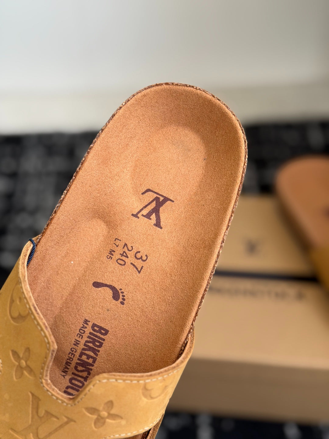 Louis Vuitton LV Oasis Mule (Light Tan Monogram Suede)