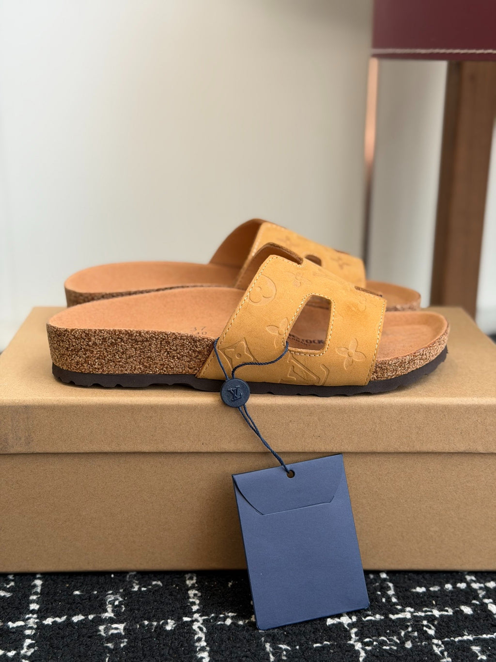 Louis Vuitton LV Oasis Mule (Light Tan Monogram Suede)