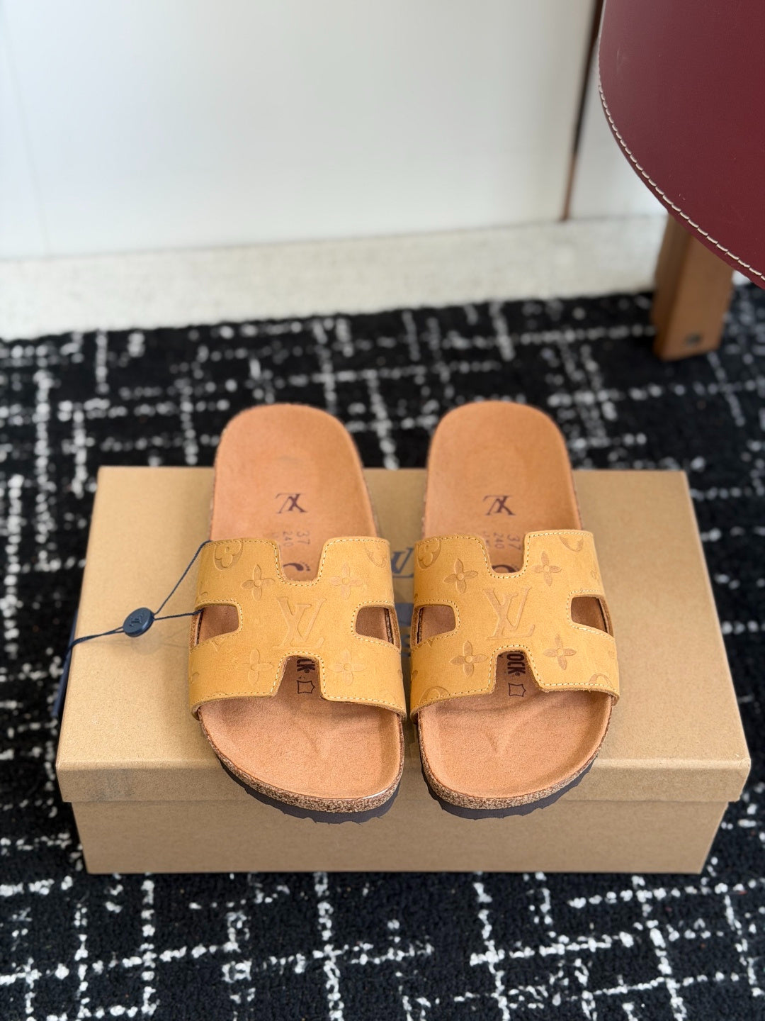Louis Vuitton LV Oasis Mule (Light Tan Monogram Suede)