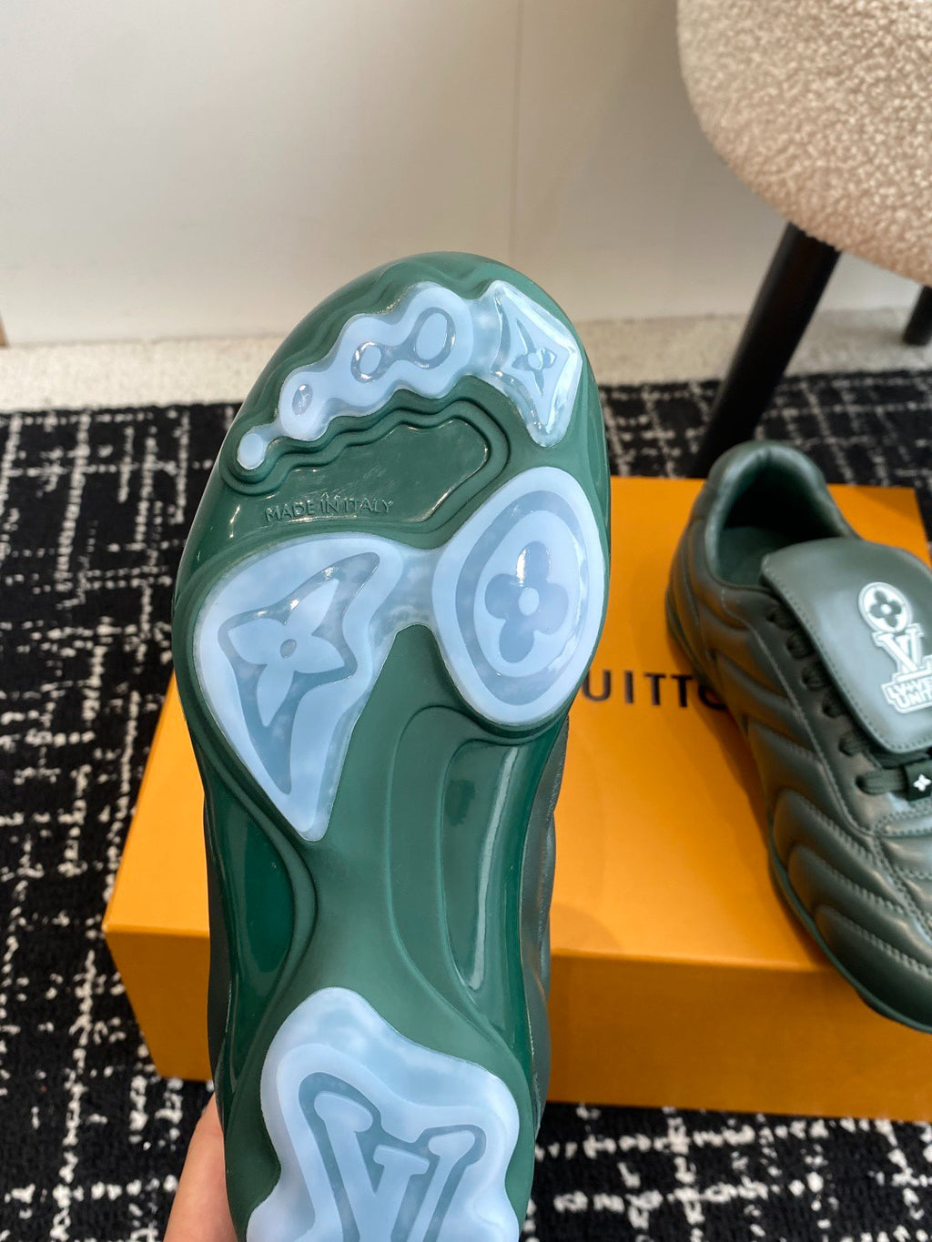 Louis Vuitton LV Kick Sneaker (Dark Green Leather)
