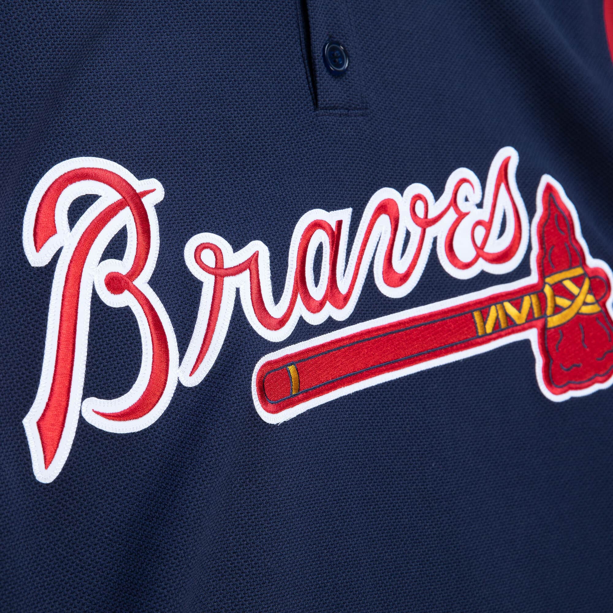 Men's Atlanta Braves Greg Maddux 2003 Mitchell & Ness Navy Cooperstown Batting Practice Jersey