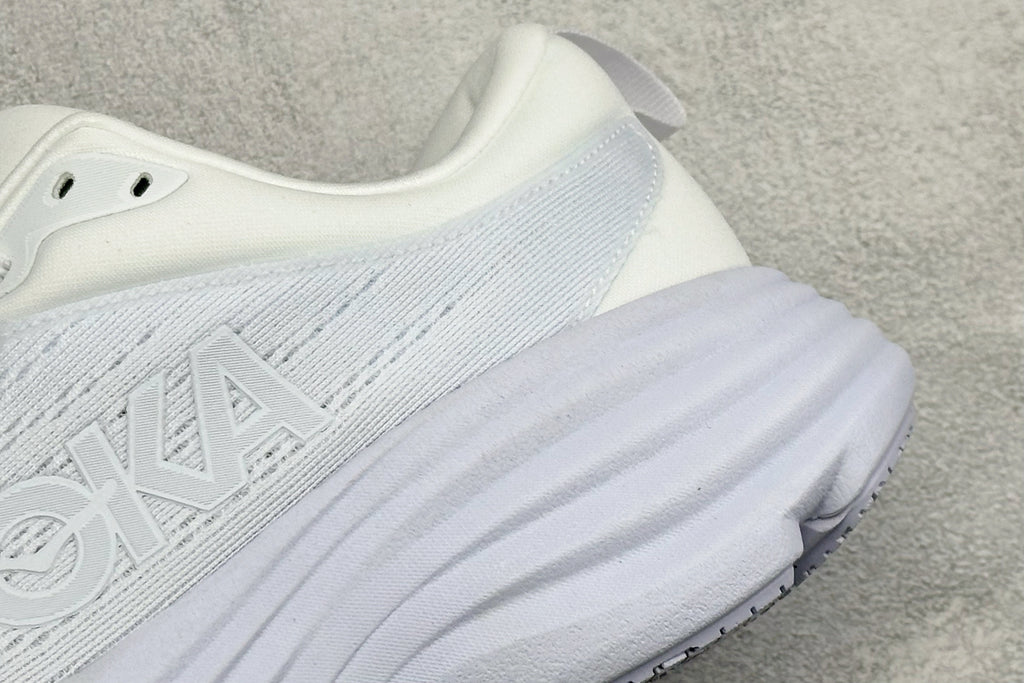 HOKA Bondi 8 Triple White Running Sneaker