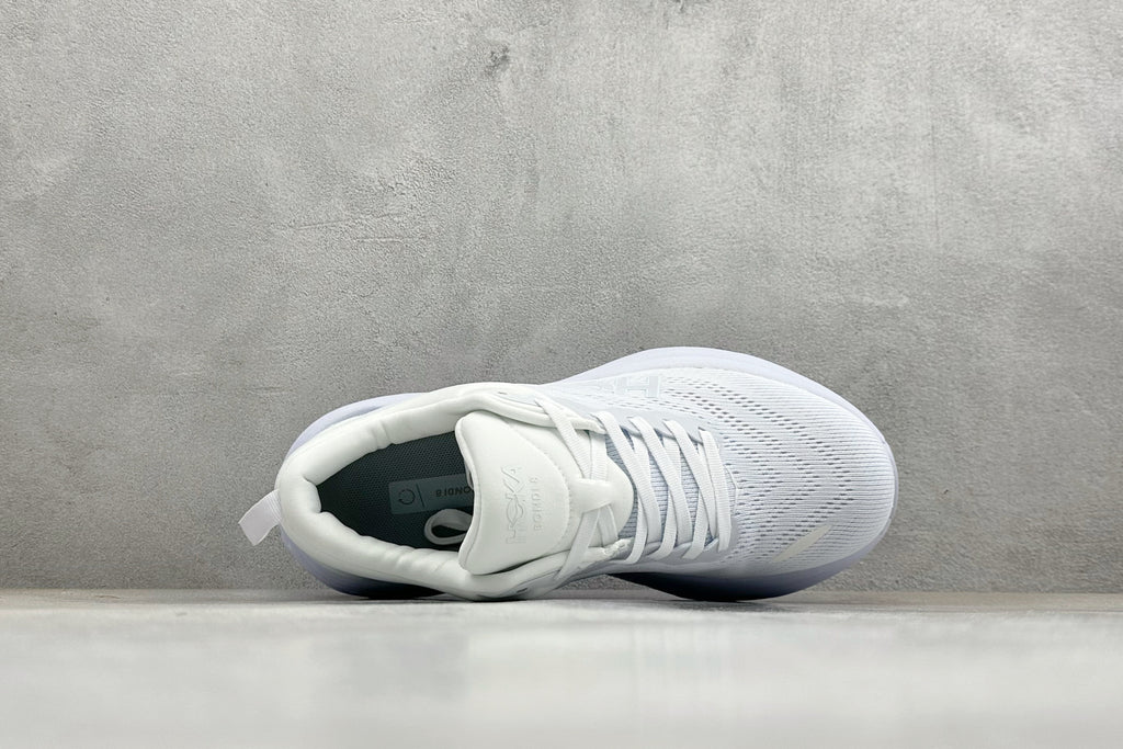 HOKA Bondi 8 Triple White Running Sneaker