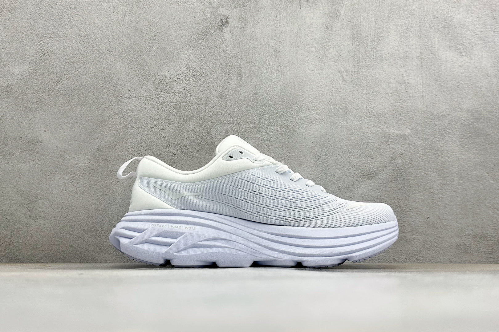 HOKA Bondi 8 Triple White Running Sneaker