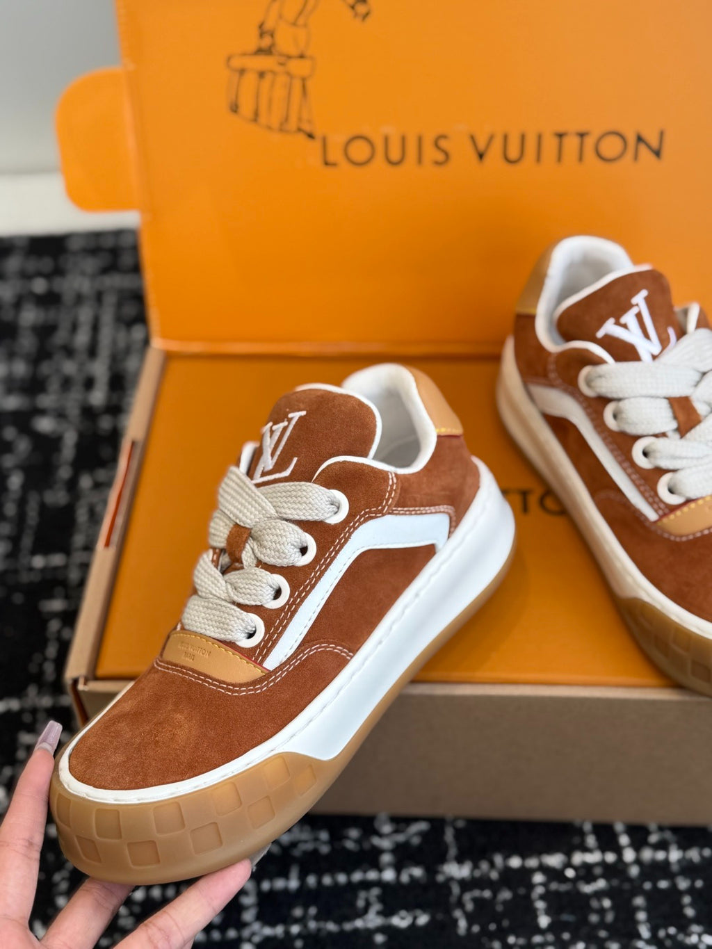 Louis Vuitton LV Tilted Sneaker (Tan Suede)