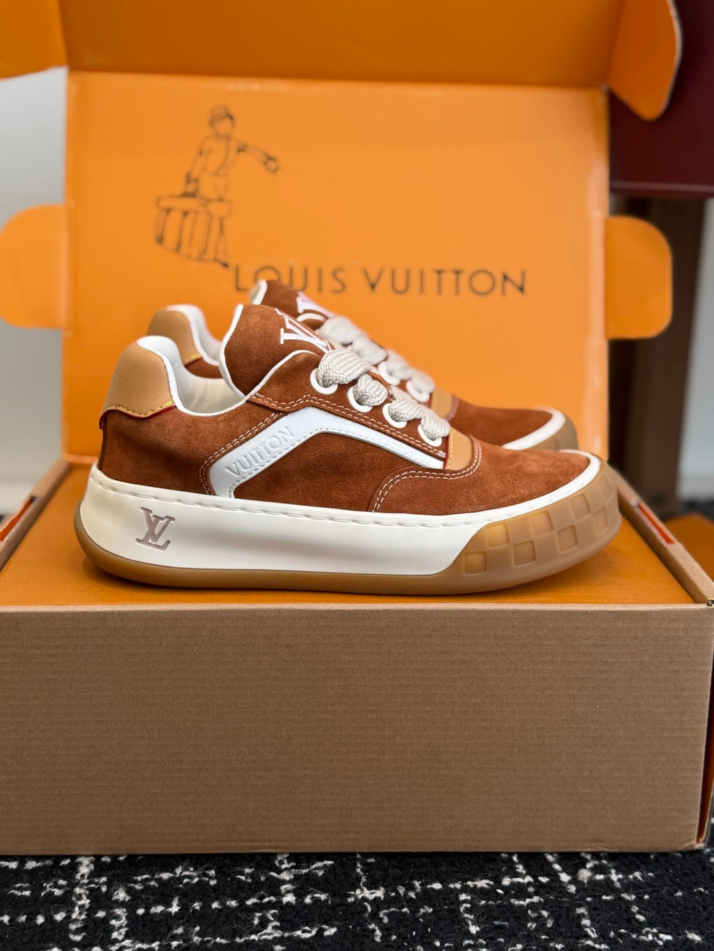Louis Vuitton LV Tilted Sneaker (Tan Suede)