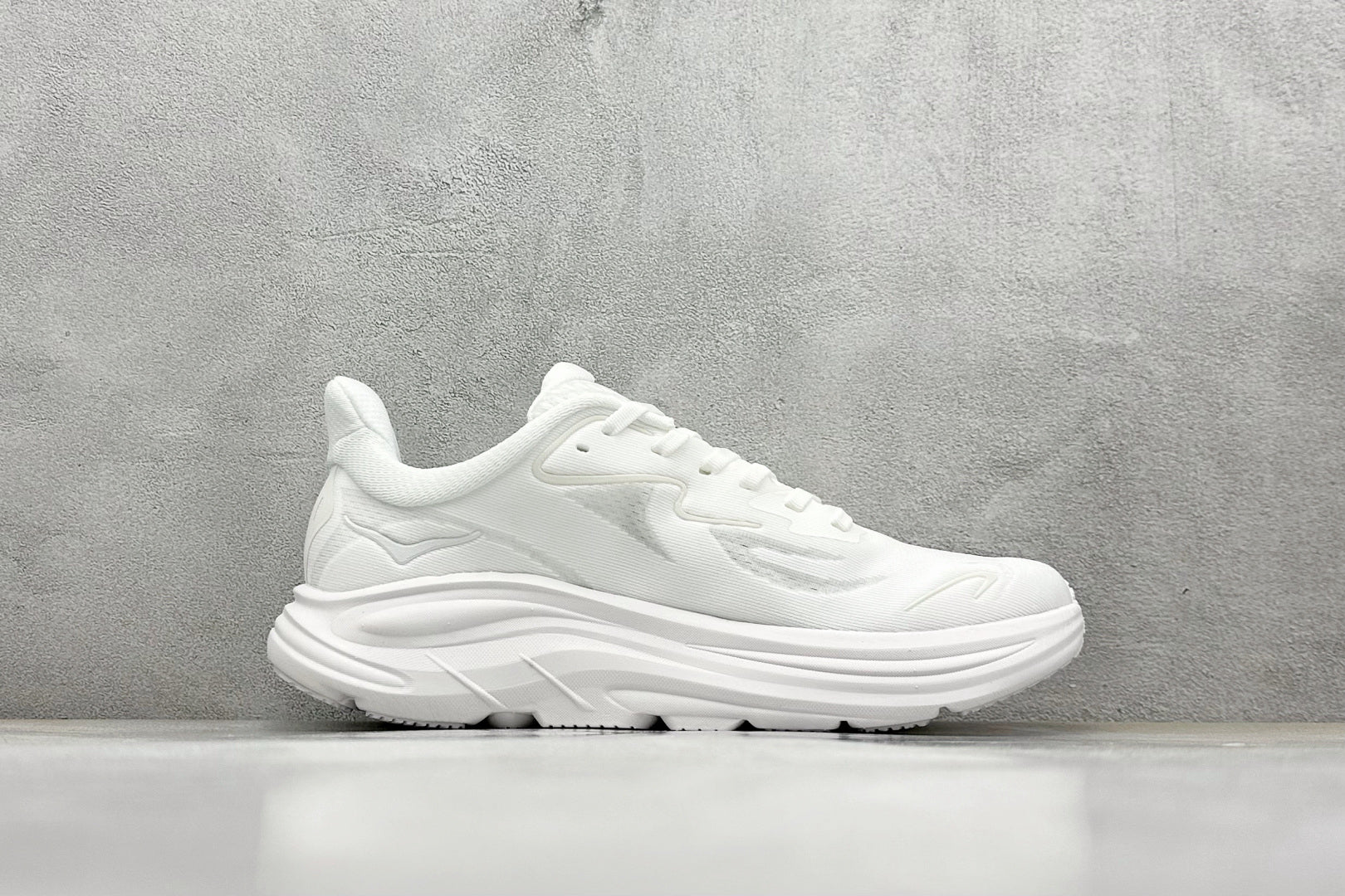 HOKA Clifton 10 Triple White Cushioned Road Running Sneakers