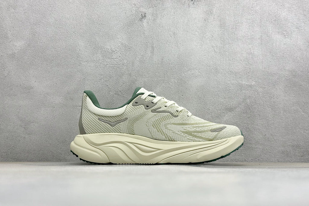 HOKA Arahi 8 Off White Deep Green Stability Running Shoes
