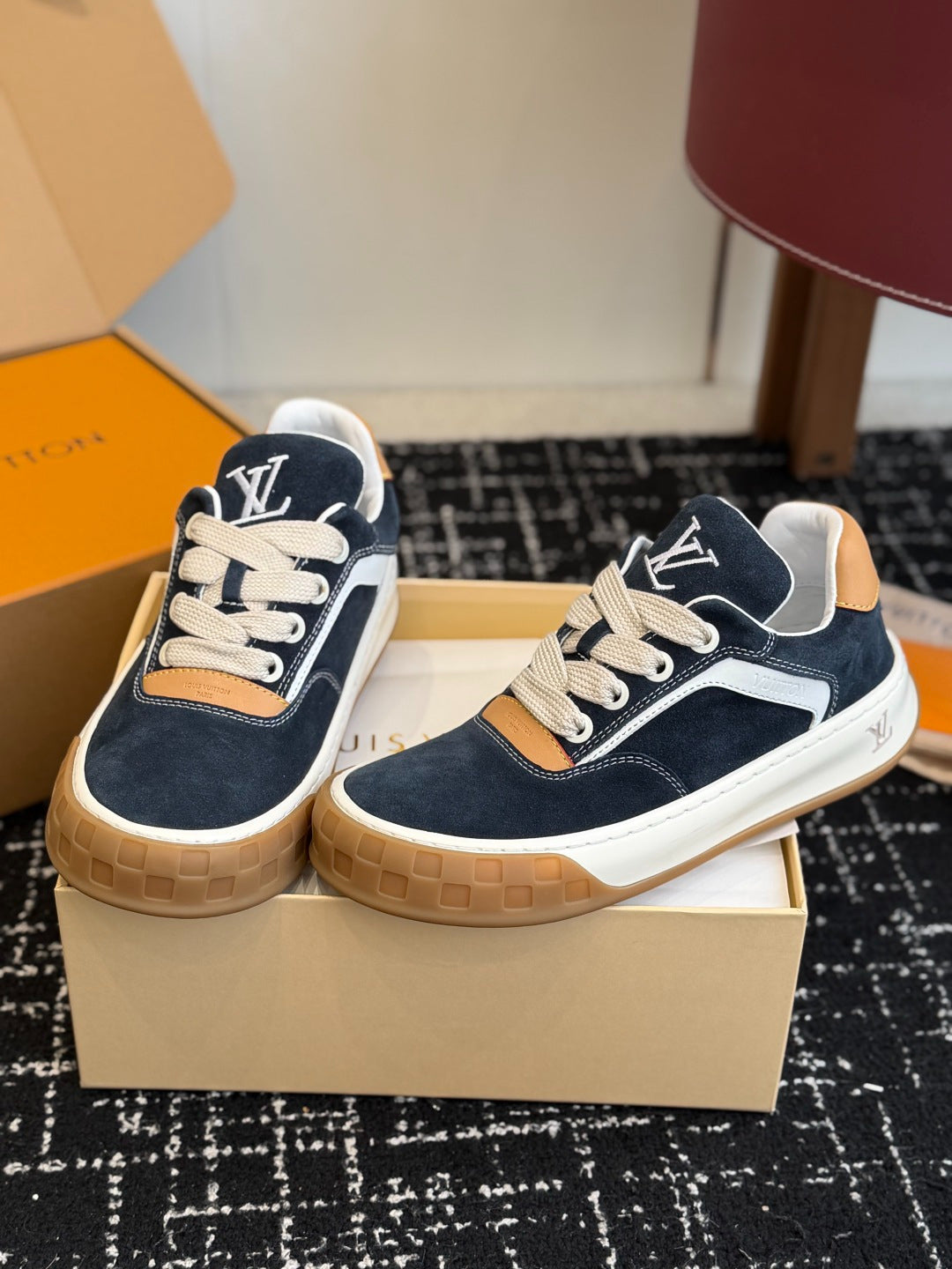 Louis Vuitton LV Tilted Sneaker (Black Suede)
