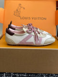 Louis Vuitton Recif Sneaker (Beige Mesh & Leather with Pink Accents)
