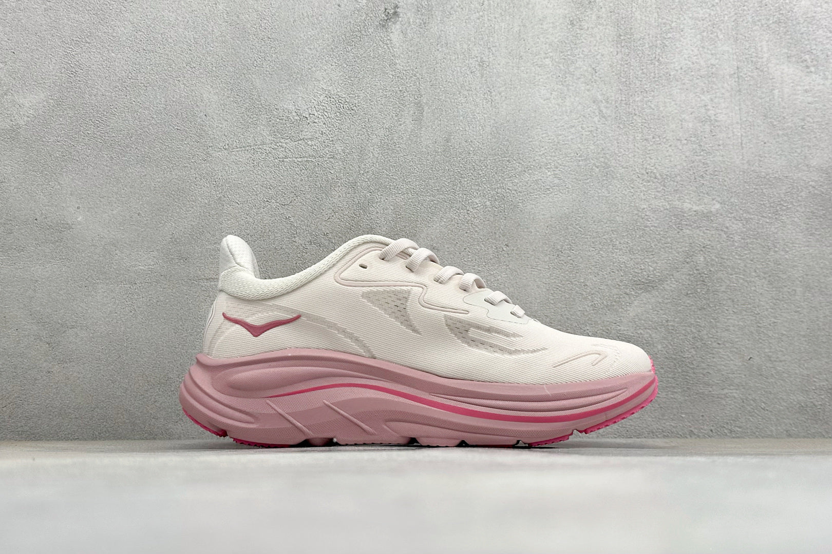 HOKA Clifton 10 Running Shoes Off White Blush Pink Cushioned Athletic Sneakers