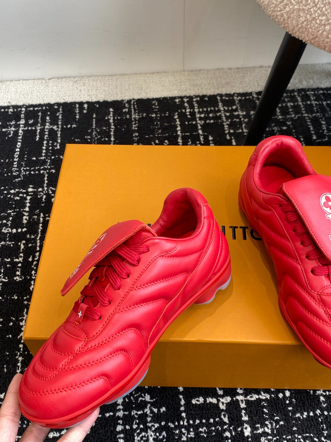 Louis Vuitton LV Kick Sneaker (Red Leather)