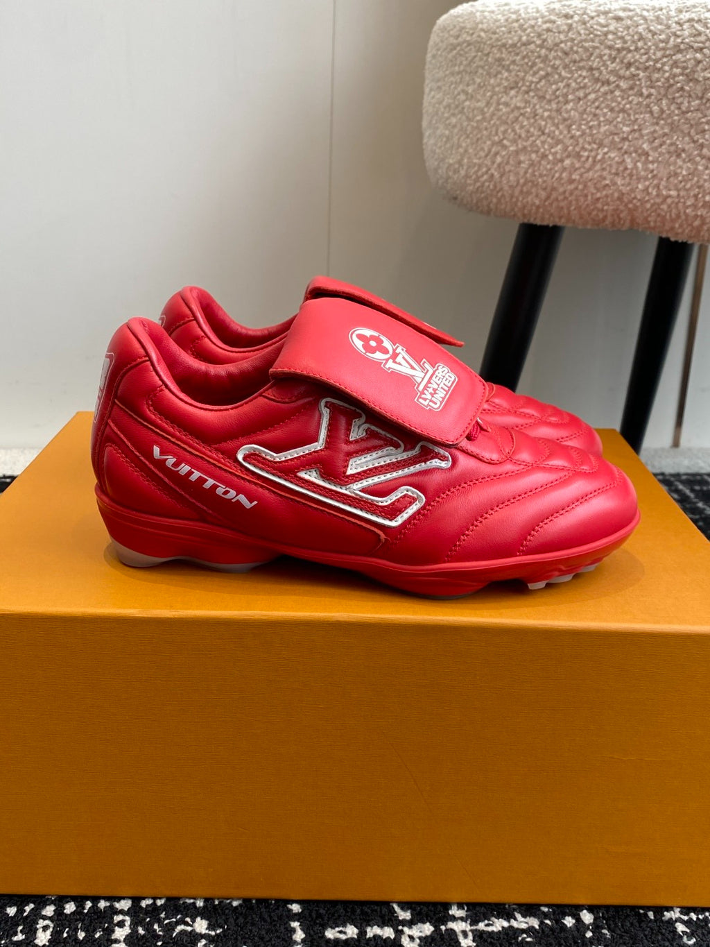 Louis Vuitton LV Kick Sneaker (Red Leather)