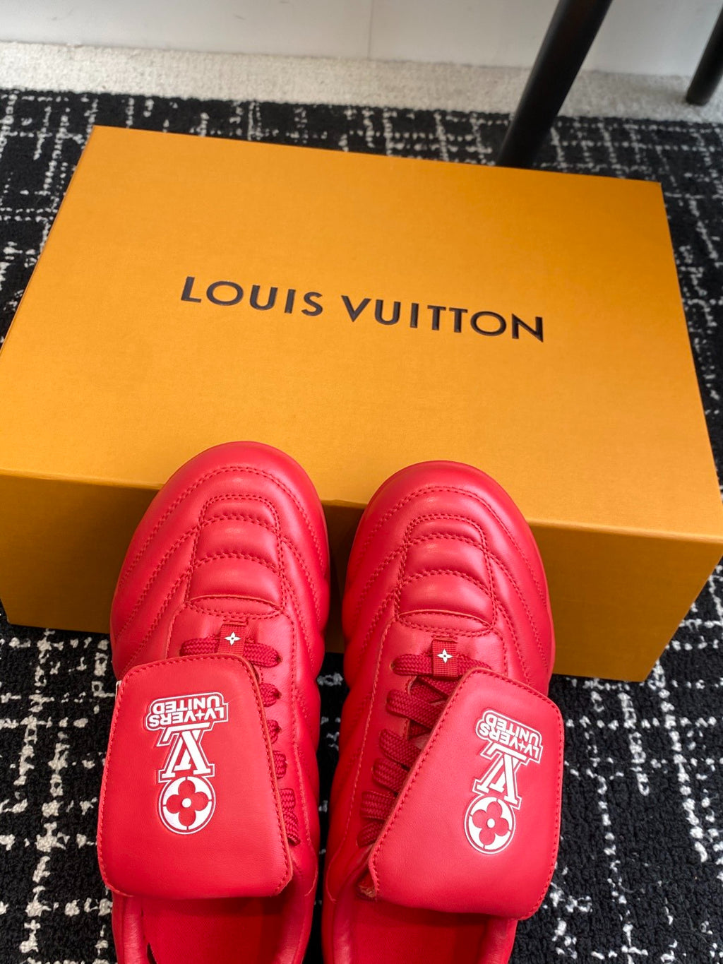 Louis Vuitton LV Kick Sneaker (Red Leather)