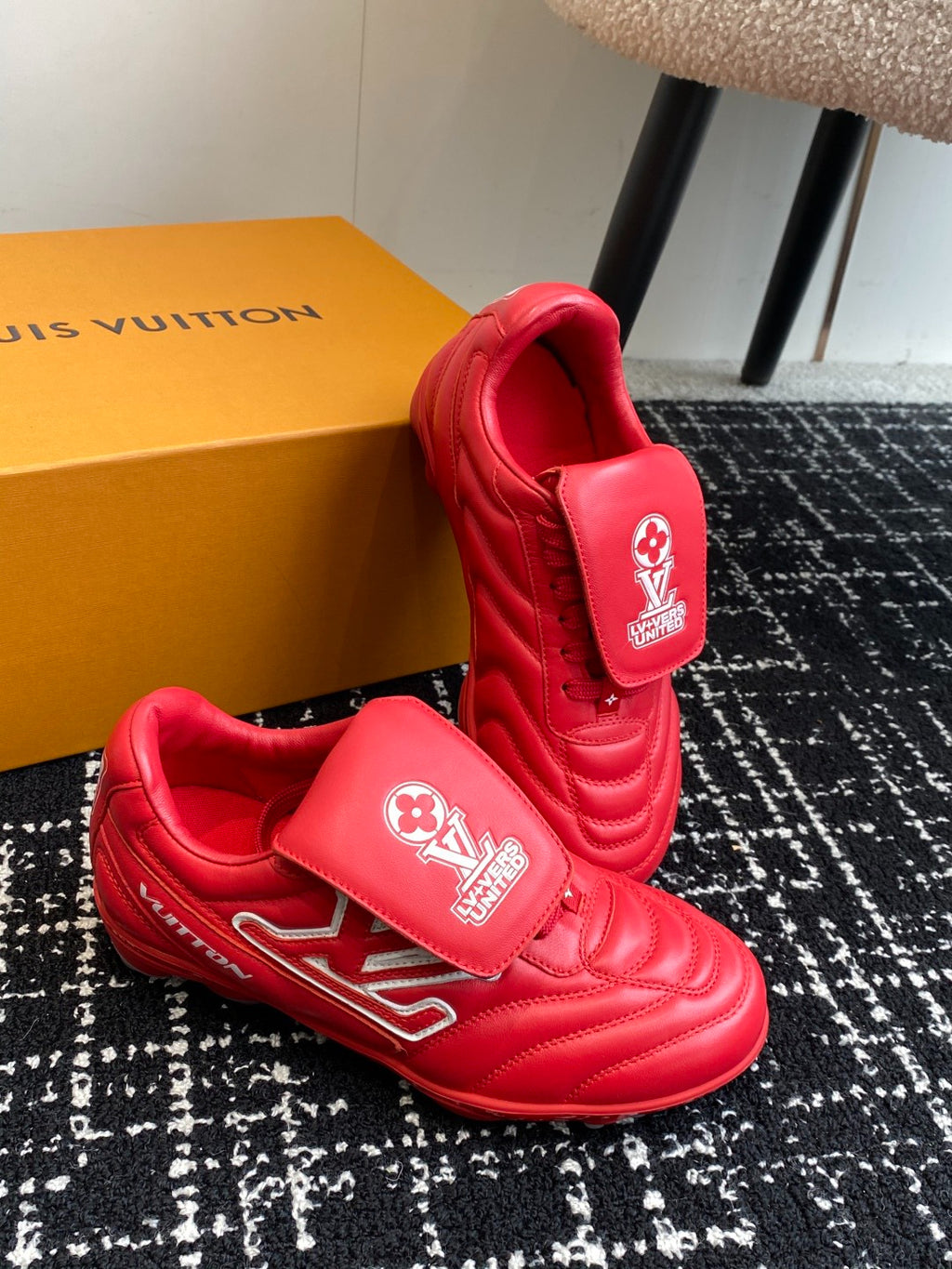 Louis Vuitton LV Kick Sneaker (Red Leather)