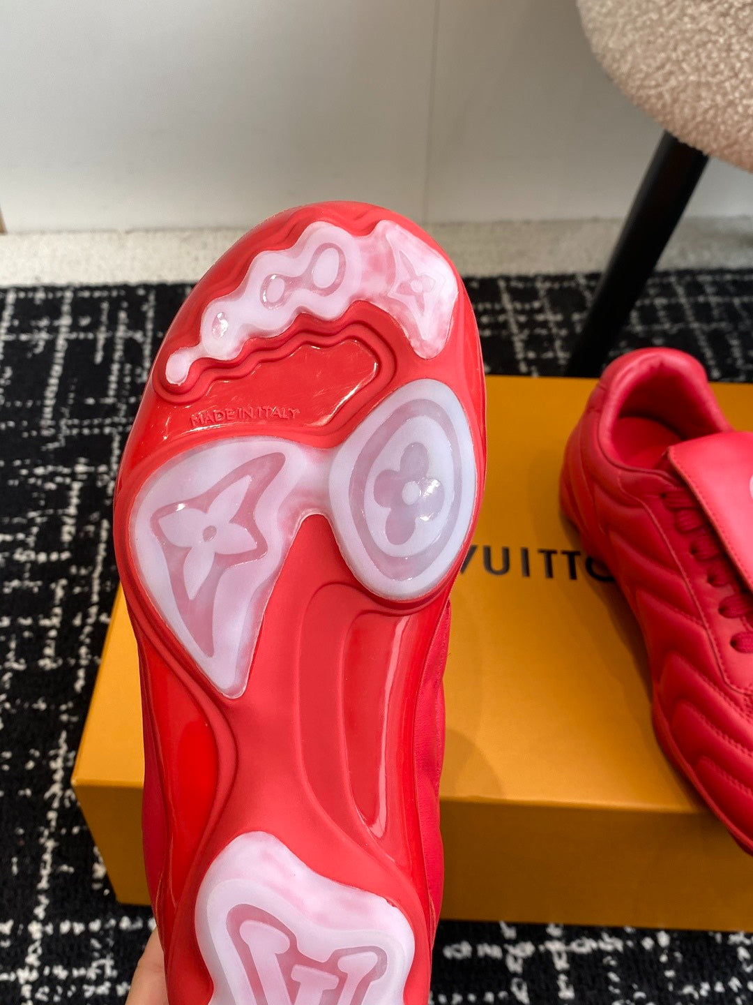 Louis Vuitton LV Kick Sneaker (Red Leather)