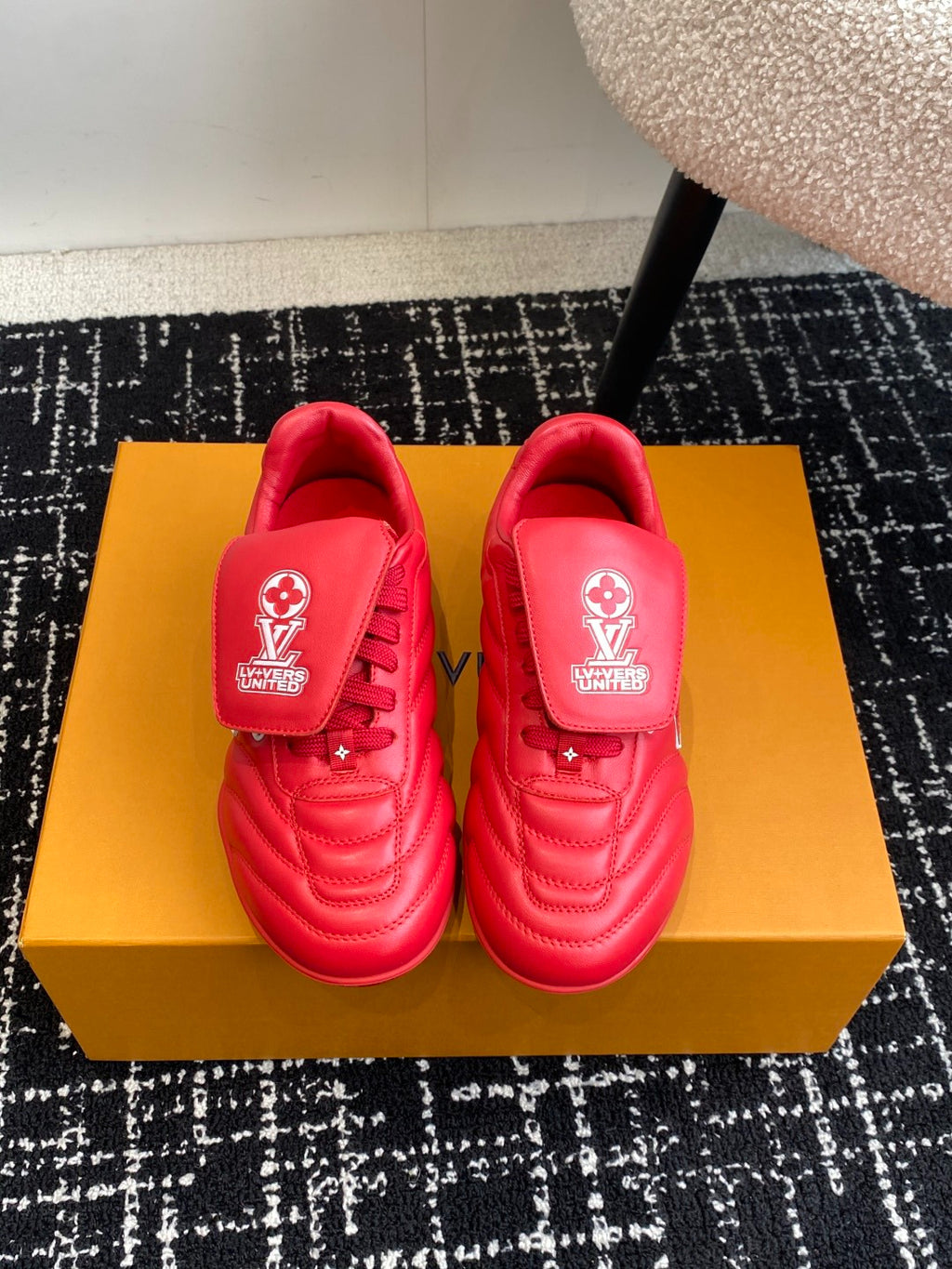 Louis Vuitton LV Kick Sneaker (Red Leather)
