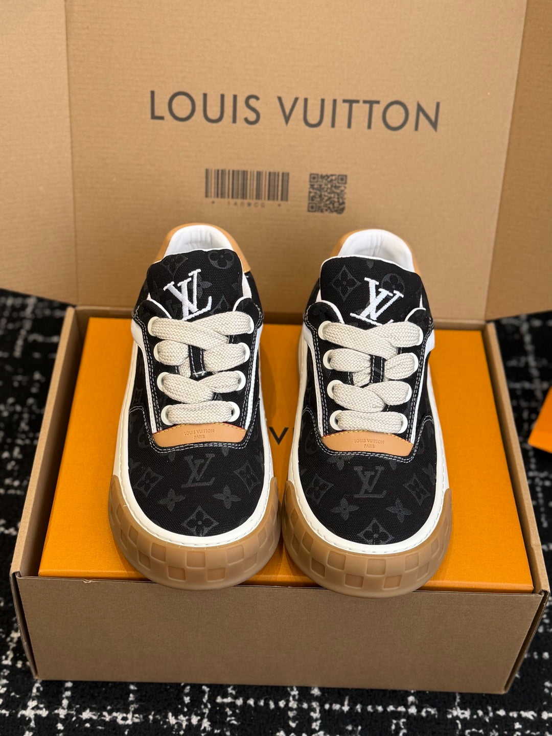 Louis Vuitton LV Tilted Sneaker (Black Monogram Canvas)