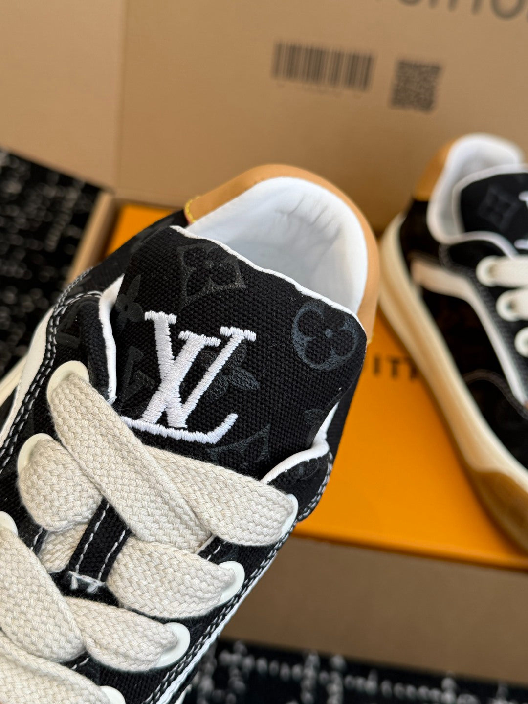 Louis Vuitton LV Tilted Sneaker (Black Monogram Canvas)