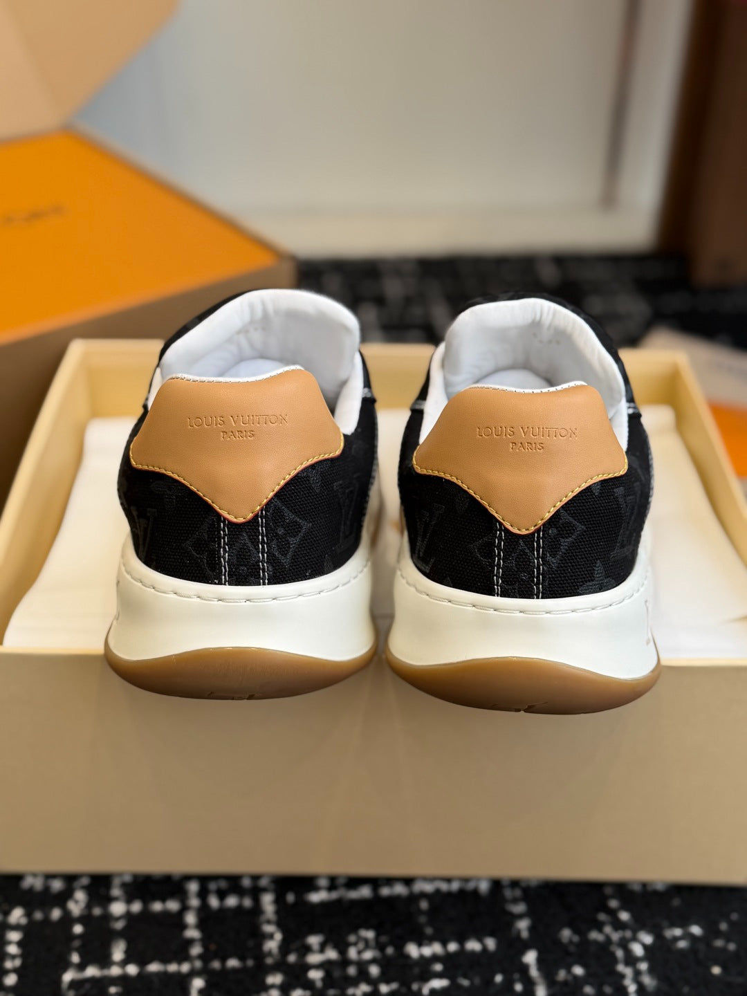 Louis Vuitton LV Tilted Sneaker (Black Monogram Canvas)
