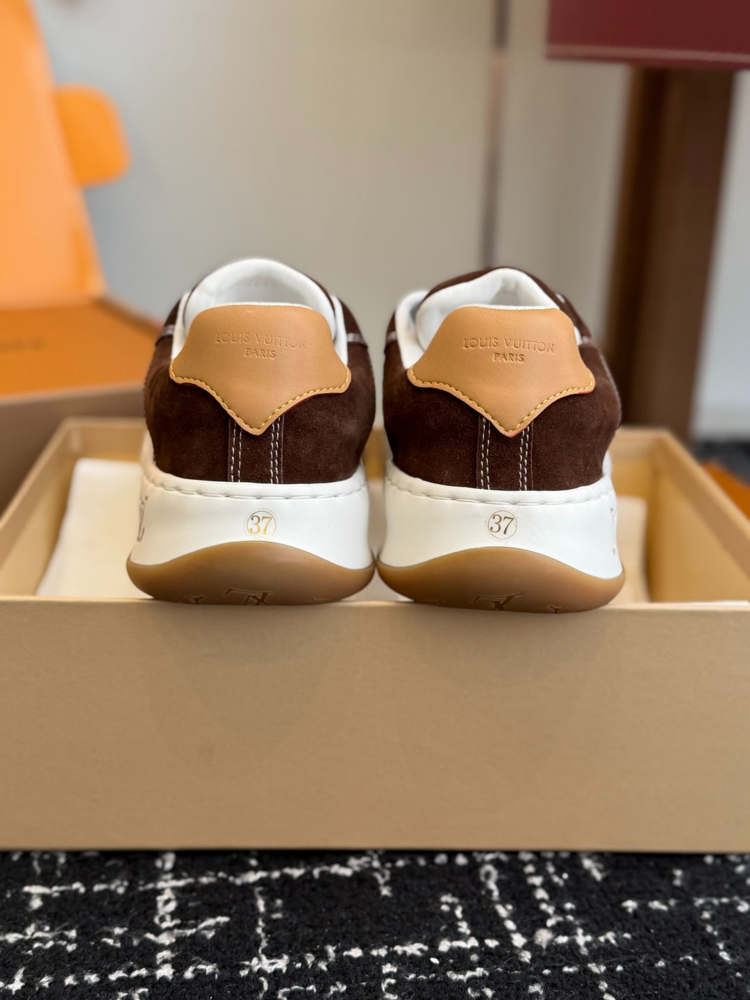Louis Vuitton LV Tilted Sneaker (Dark Brown Suede)