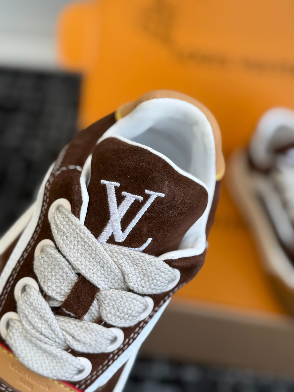 Louis Vuitton LV Tilted Sneaker (Dark Brown Suede)