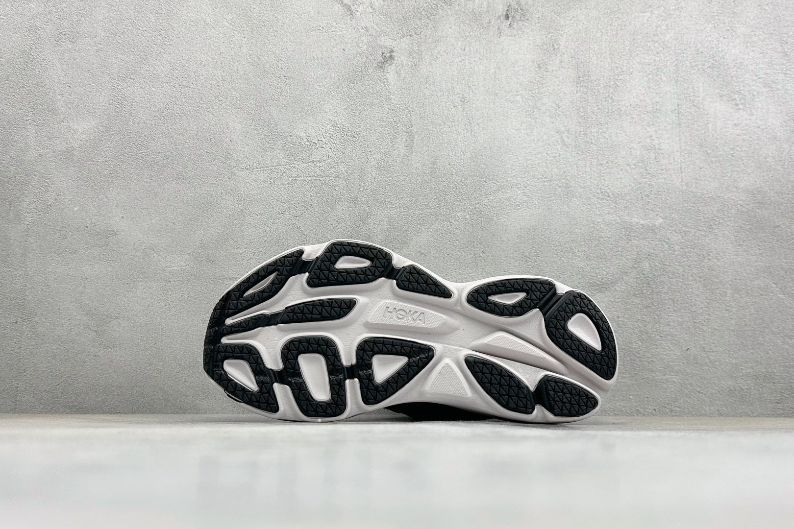 HOKA Bondi 8 White Grey Black Logo Running Sneaker
