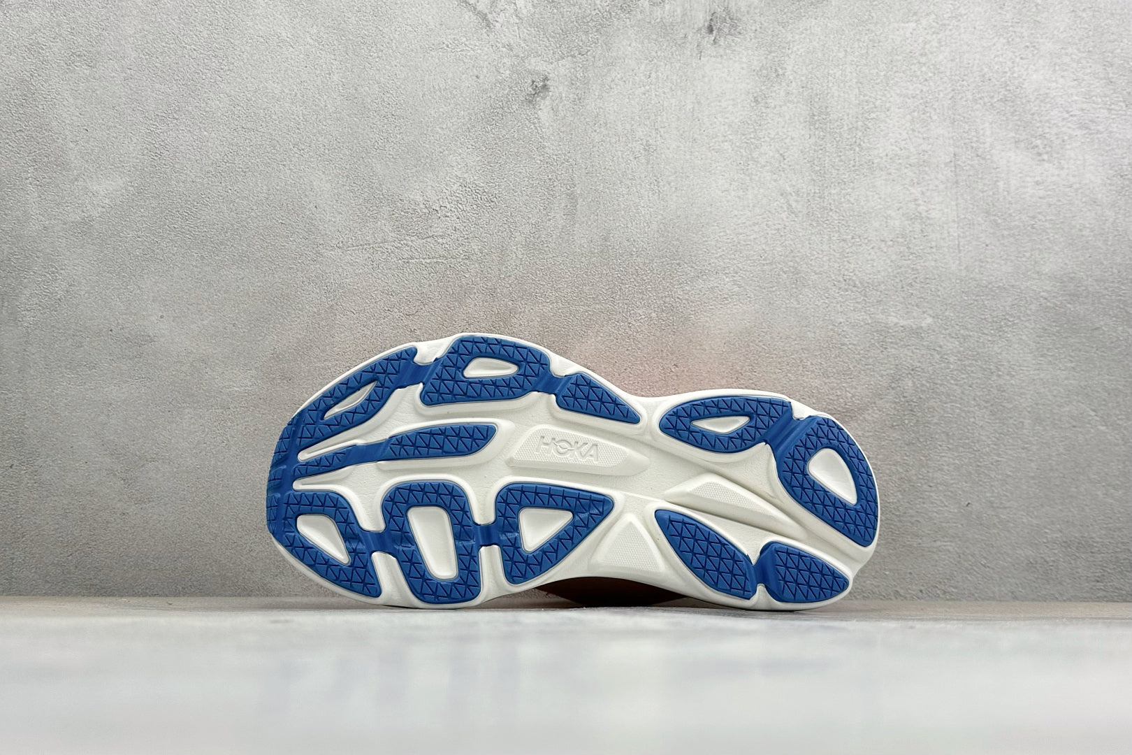 HOKA Bondi 8 Orange Gradient Blue Logo Running Shoes