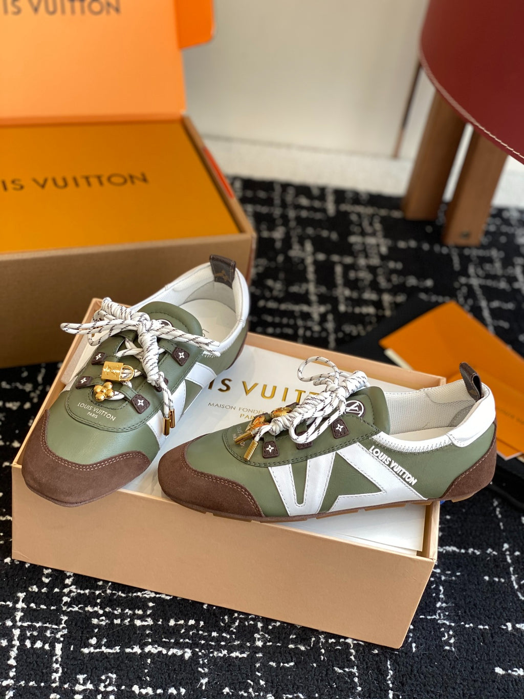 Louis Vuitton Recif Sneaker (Olive Green/White)