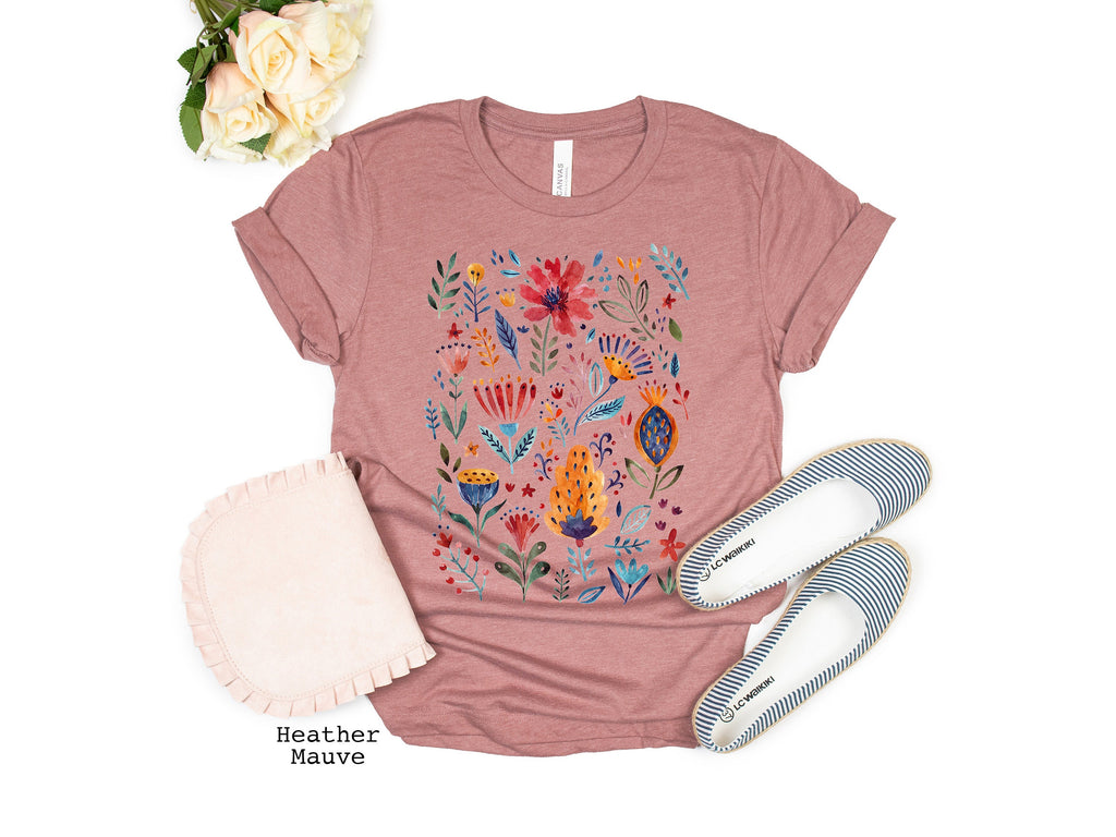 Wildflower Tshirt, Wild Flowers Shirt, Floral Tshirt, Flower Shirt, Gift for Women, Ladies Shirts, Best Friend Gift