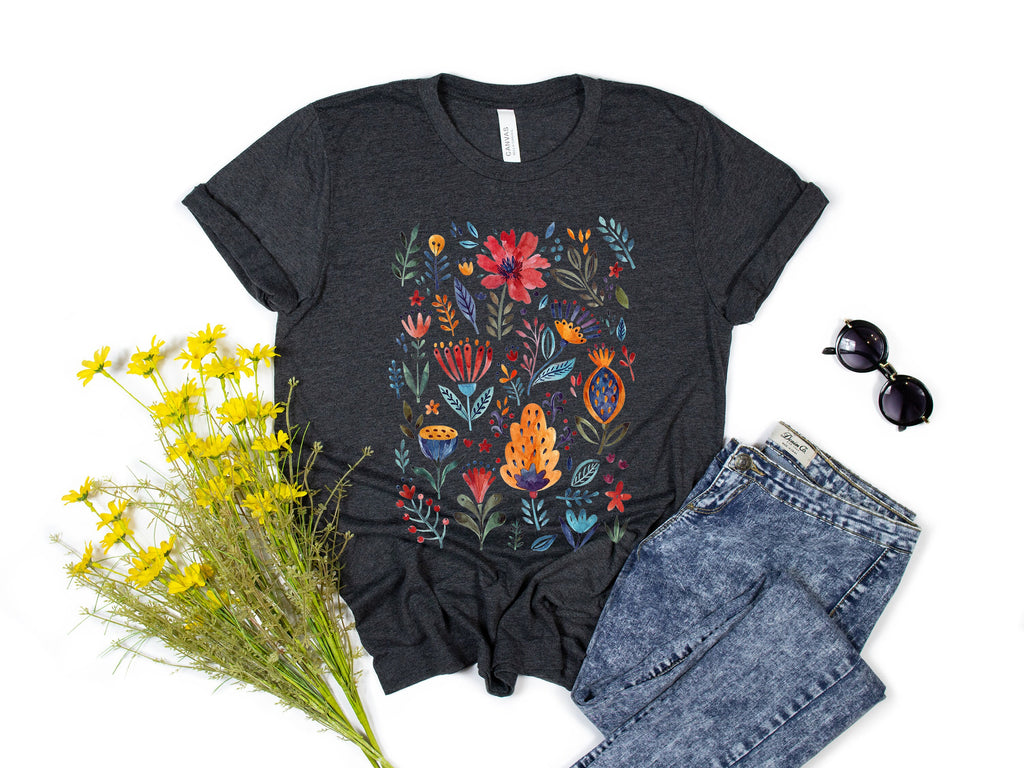 Wildflower Tshirt, Wild Flowers Shirt, Floral Tshirt, Flower Shirt, Gift for Women, Ladies Shirts, Best Friend Gift