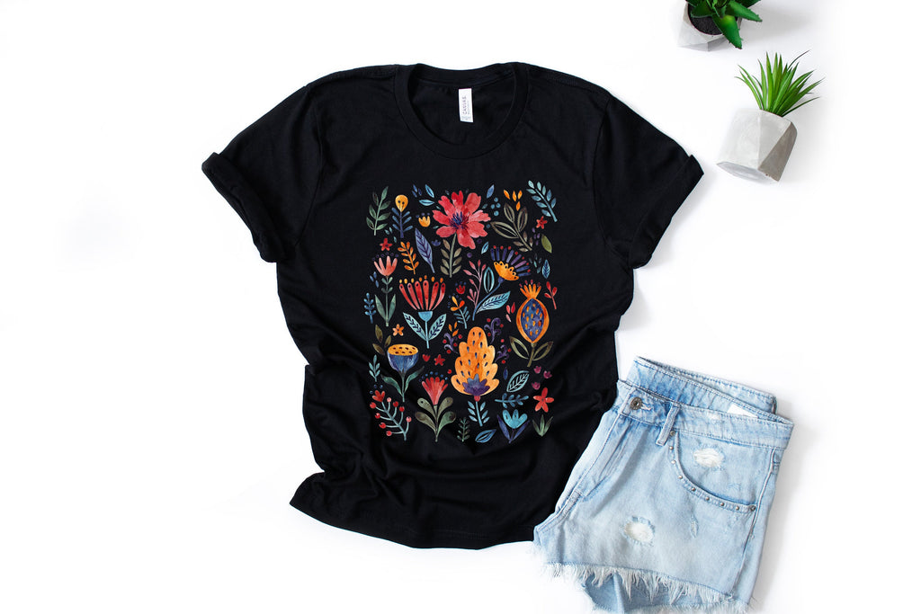 Wildflower Tshirt, Wild Flowers Shirt, Floral Tshirt, Flower Shirt, Gift for Women, Ladies Shirts, Best Friend Gift