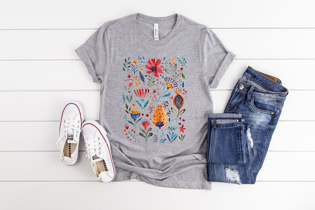 Wildflower Tshirt, Wild Flowers Shirt, Floral Tshirt, Flower Shirt, Gift for Women, Ladies Shirts, Best Friend Gift