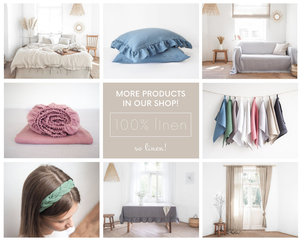 Dusty blue LINEN BLANKET | custom size