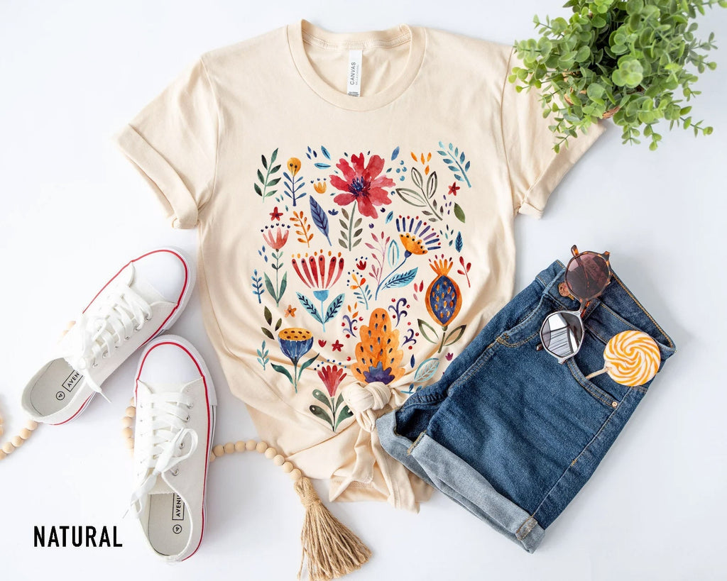 Wildflower Tshirt, Wild Flowers Shirt, Floral Tshirt, Flower Shirt, Gift for Women, Ladies Shirts, Best Friend Gift