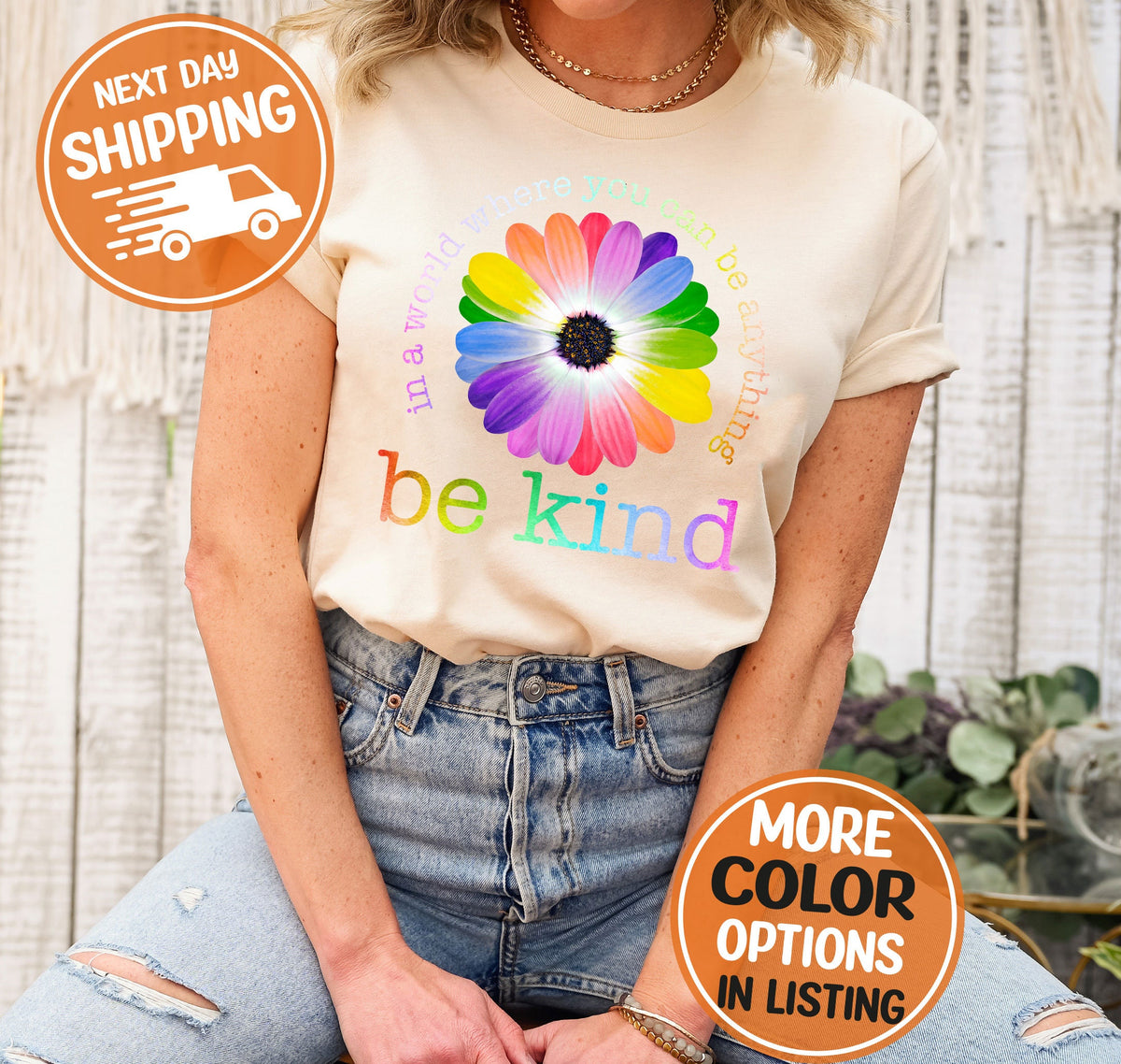 In A World Where You Can Be Anything Shirt, Be Kind Shirt, Be Kind Colorful Shirt, Cute Floral Shirt, Kindness Shirt, Inspirational Shirt