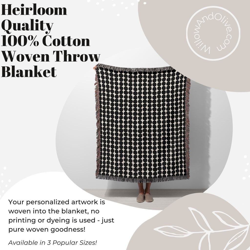 Pink Cotton Woven Throw Blanket: Mid-Century Modern Sofa Blanket