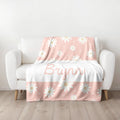 Personalized Daisy Blanket: Pink Minky Fleece Throw for Kids