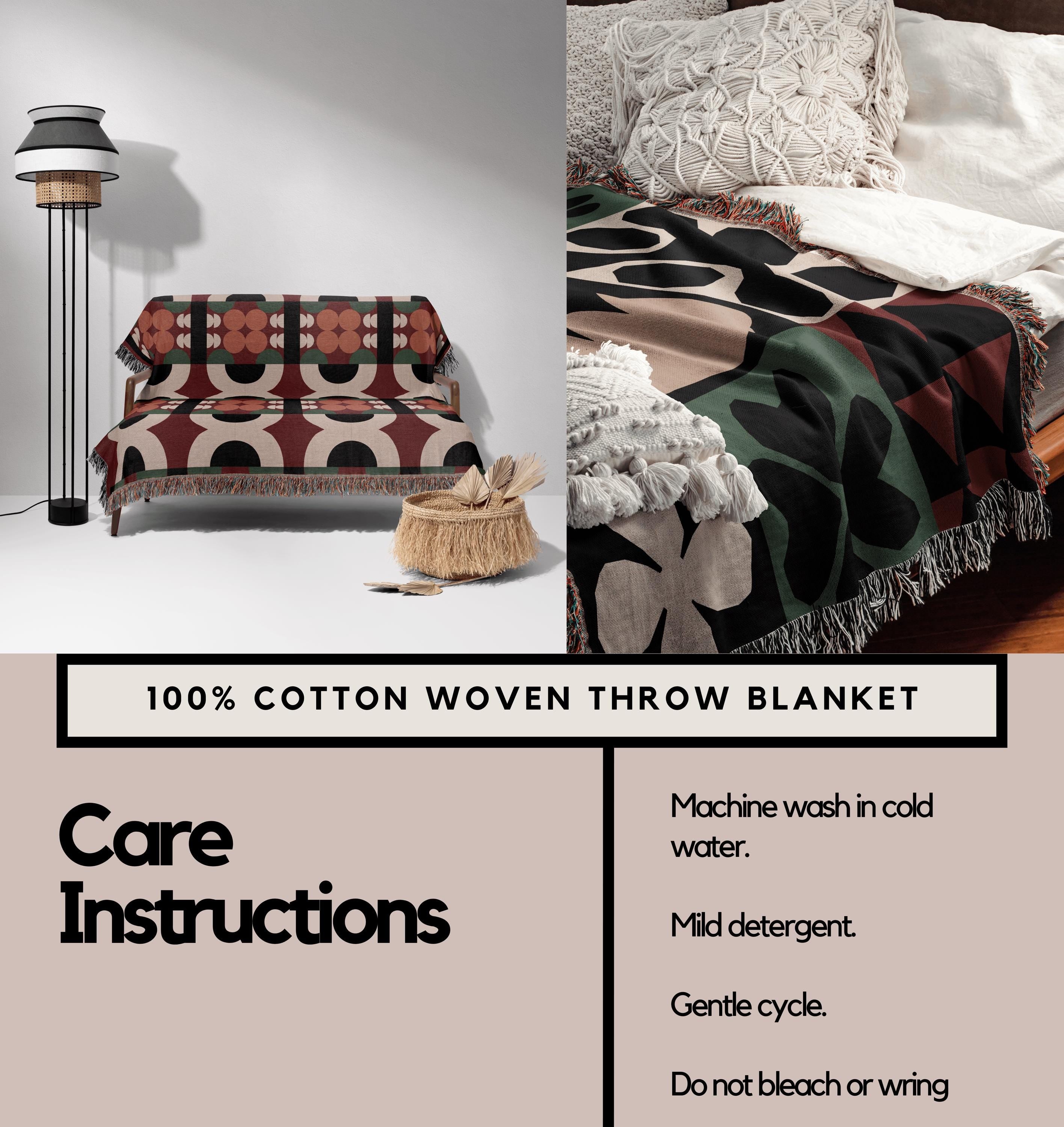 Contemporary Ovals Cotton Blanket