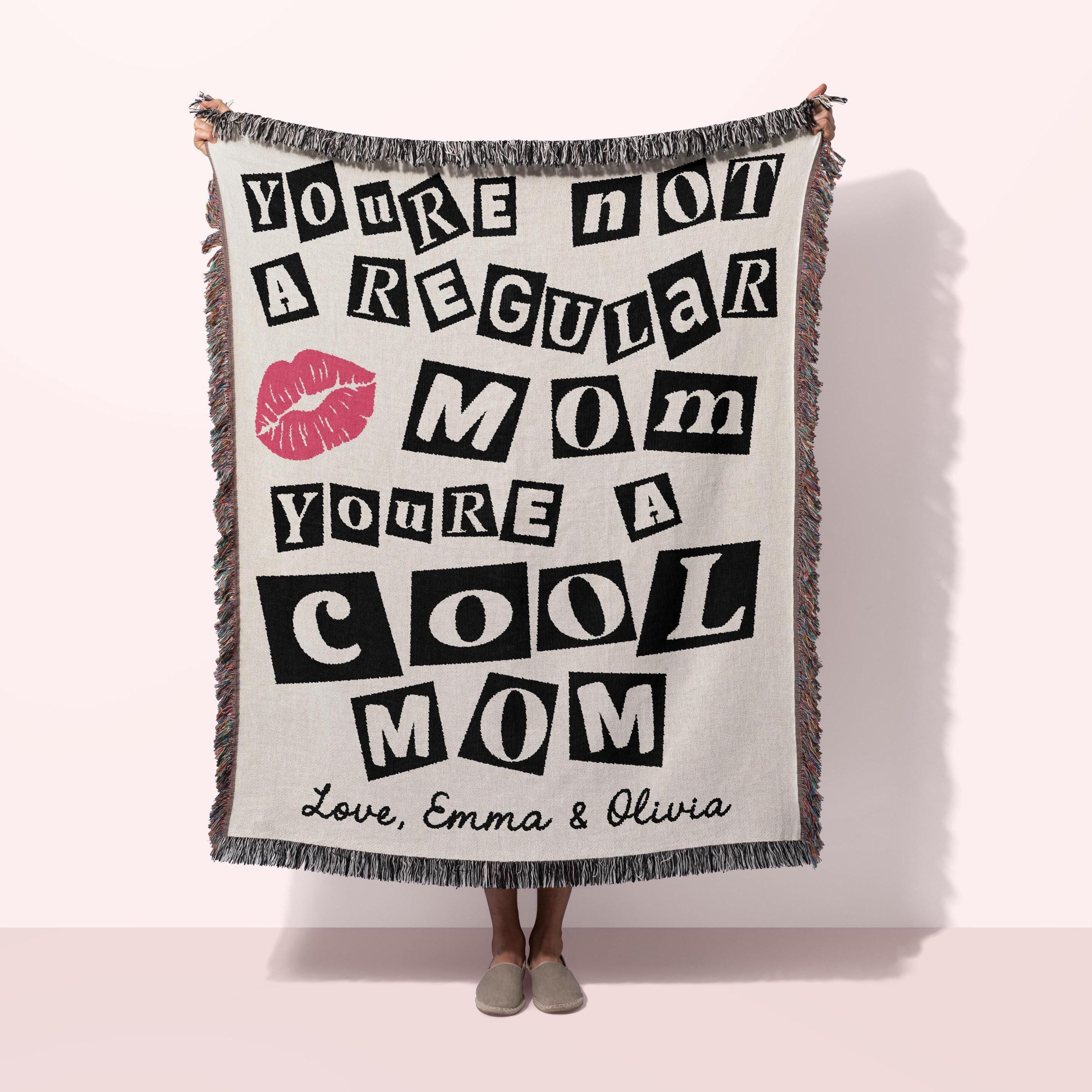 Personalized Woven Blanket Gift for Mom, Unique Mother's Day Gift from Daughter, Custom Birthday Gift Idea, Funny Mother's Day Cool Mom