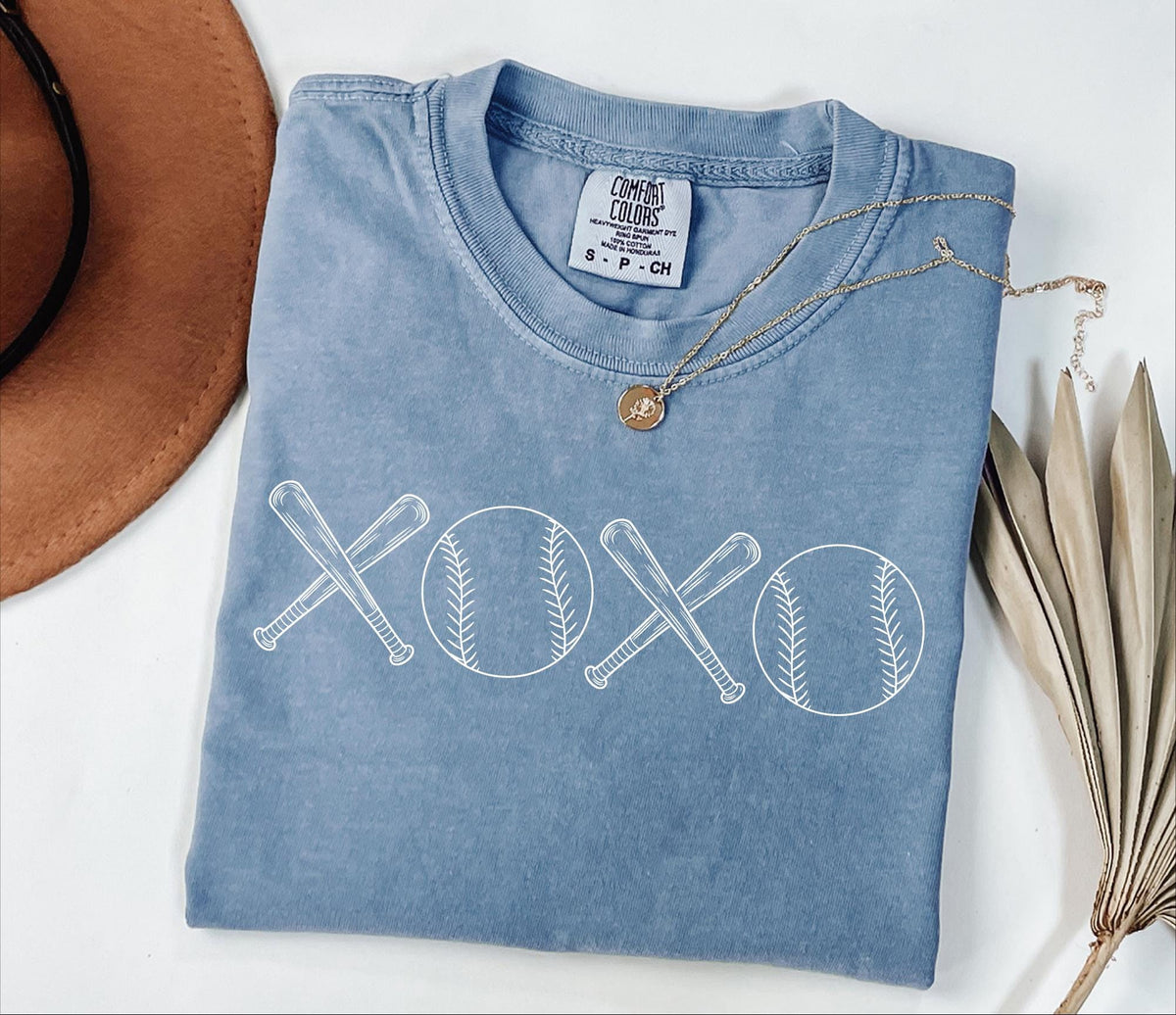 Comfort Colors® Baseball XOXO Shirt, Baseball Fan Shirt, Baseball Season, Baseball Lover Mom Shirt, Cheer Baseball Mom, Baseball Game Day