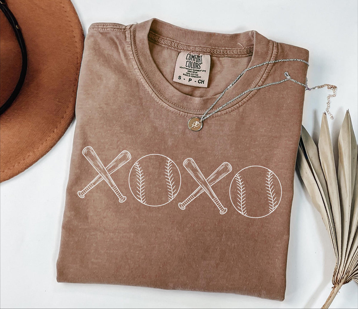 Comfort Colors® Baseball XOXO Shirt, Baseball Fan Shirt, Baseball Season, Baseball Lover Mom Shirt, Cheer Baseball Mom, Baseball Game Day