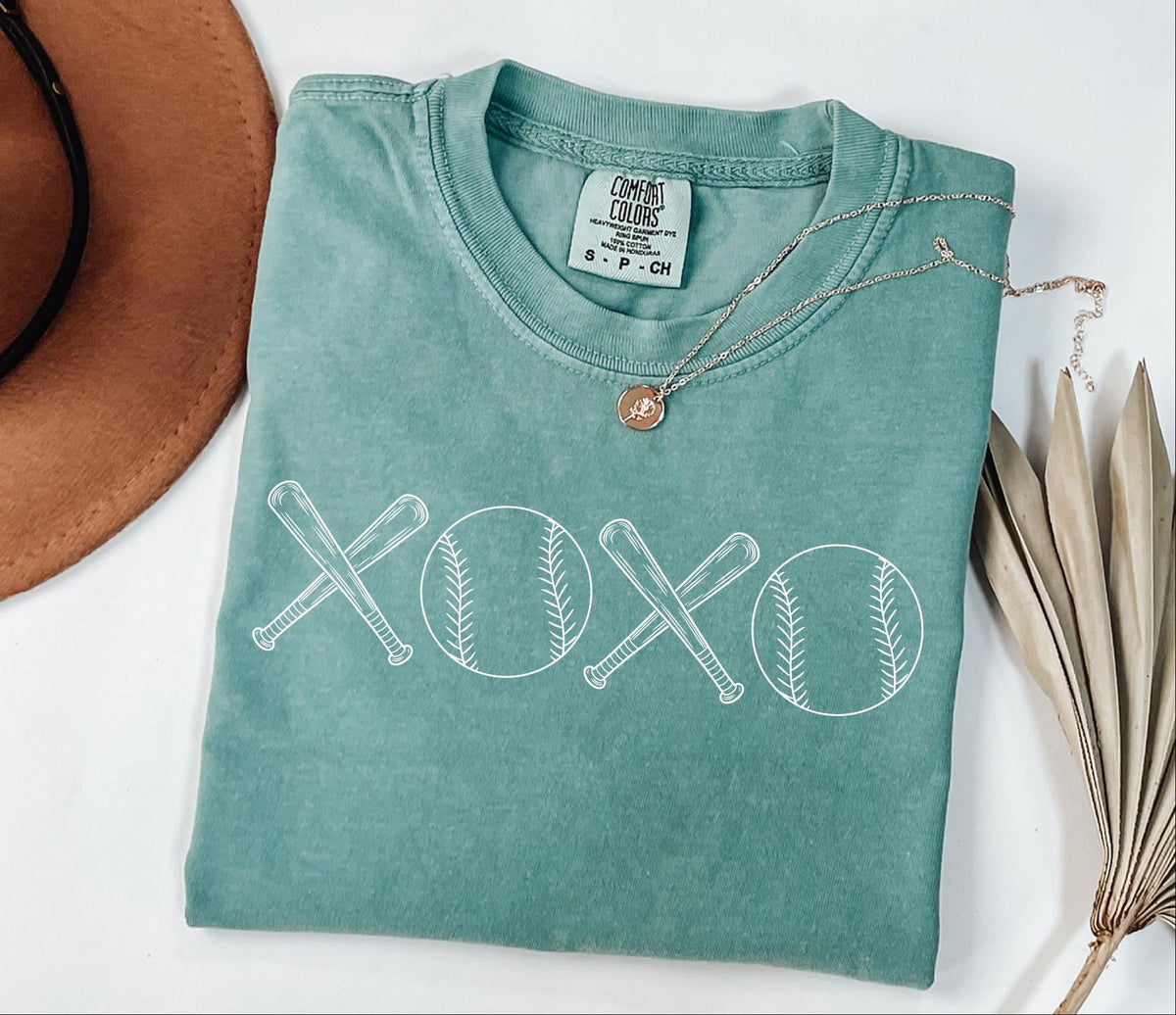 Comfort Colors® Baseball XOXO Shirt, Baseball Fan Shirt, Baseball Season, Baseball Lover Mom Shirt, Cheer Baseball Mom, Baseball Game Day