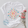 Boho Yoga Floral Mandala Shirt, Spiritual Gift for Her, Meditation Tshirt