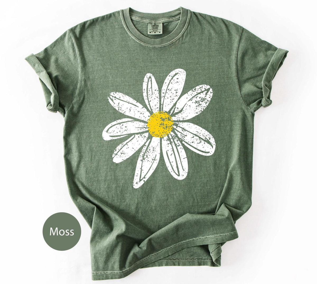 Daisy Shirt gift for Women Retro Floral Graphic Tee, Flower Print Comfort Colors T-Shirt
