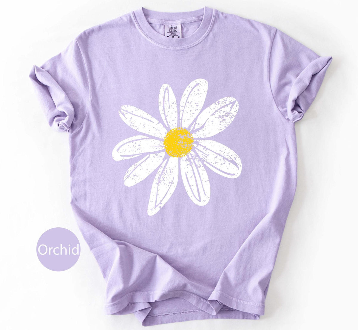 Daisy Shirt gift for Women Retro Floral Graphic Tee, Flower Print Comfort Colors T-Shirt