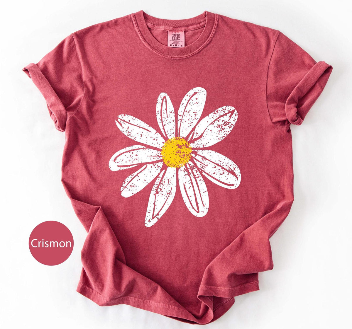 Daisy Shirt gift for Women Retro Floral Graphic Tee, Flower Print Comfort Colors T-Shirt